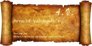 Arnold Valdemár névjegykártya